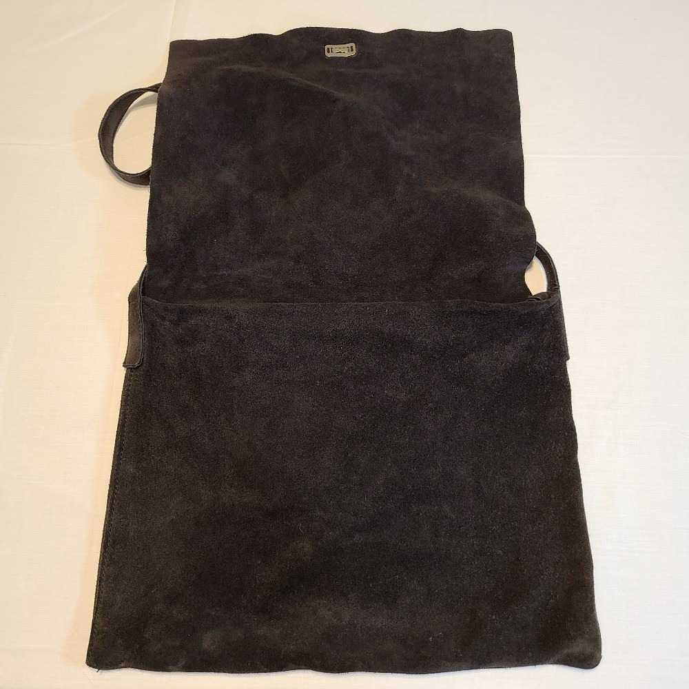 100% Leather Pulicati Slouchy Black Crossbody Shoulder‎ Purse Bag - Picture 4 of 12